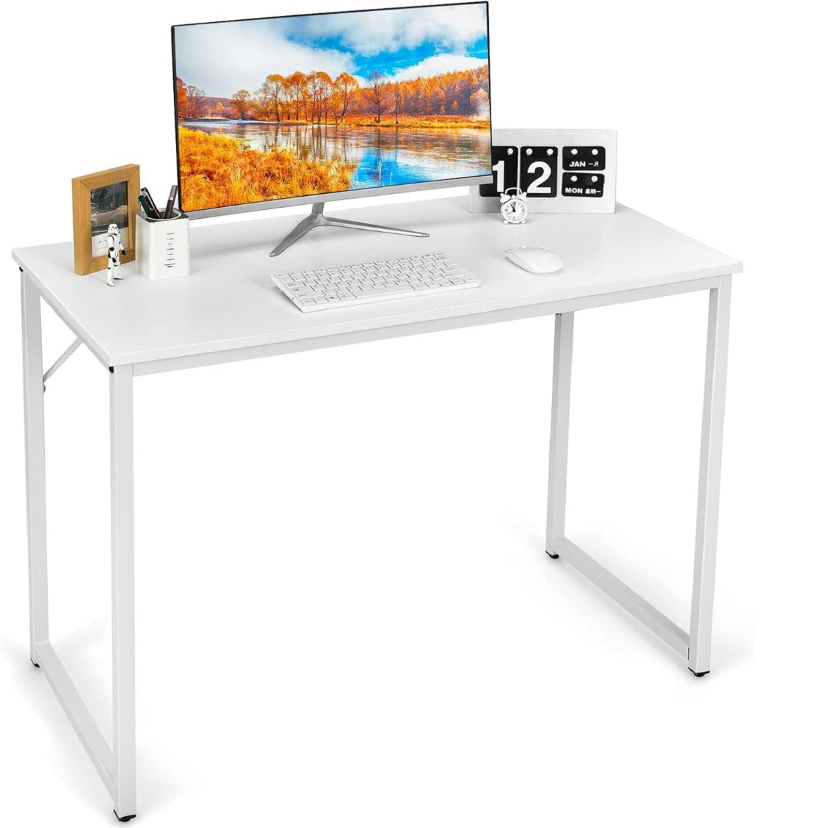 Secretária para Computador – 100 x 50 x 77 cm – Branco – Metal