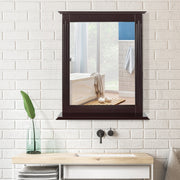 Espelho de Casa de Banho com Prateleira Adicional Espelho de Parede para Casa de Banho Lavatório Quarto 57 x 12 x 68,5 cm Castanho