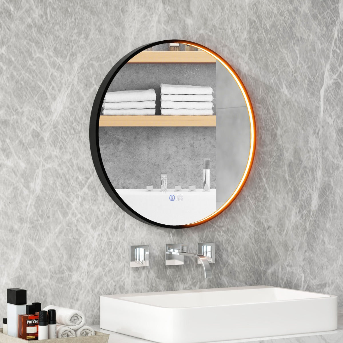 Espelho de Parede – 60 x 60 cm – Preto