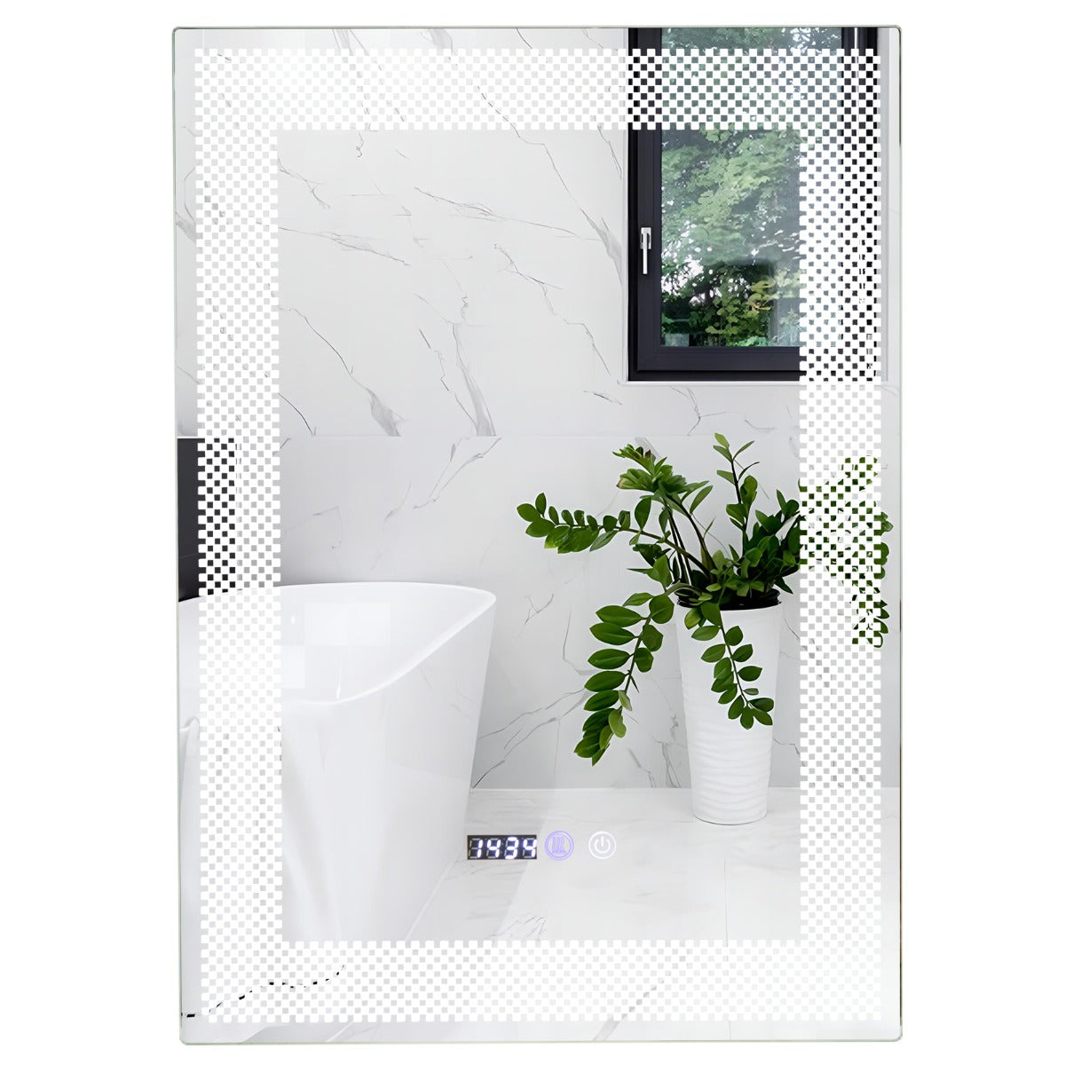 Espelho de Parede LED HD Antivaho – 70 x 50 cm – Prateado