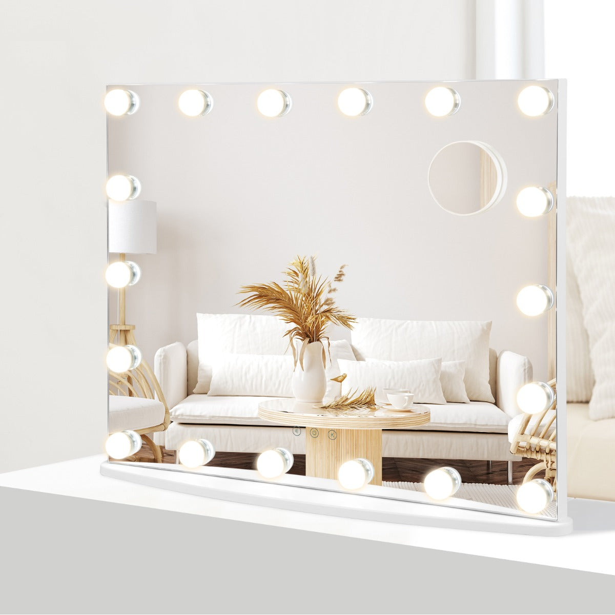 Espelho de Tocador Iluminado – 65 x 14 x 52,5 cm – Branco