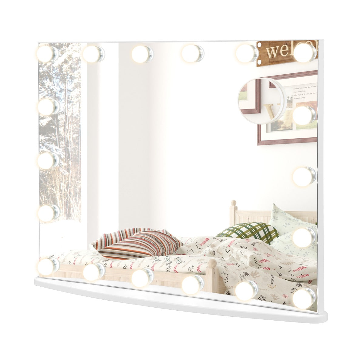 Espelho de Tocador Iluminado – 65 x 14 x 52,5 cm – Branco