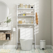 Estante de Casa de Banho – 3 Níveis – Branco – Metal