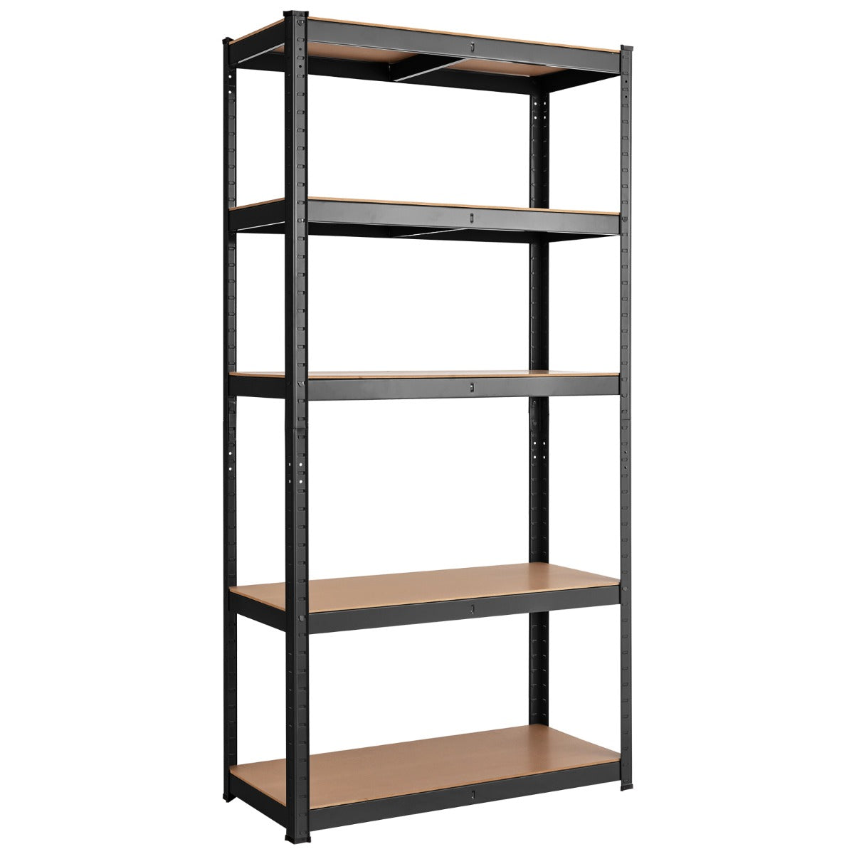 Estante de Cargas Pesadas – 5 Prateleiras – Preto – Ferro e MDF