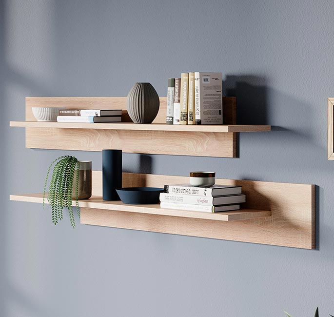 Conjunto de estantes – 100 cm x 20 cm x 20 cm – sonoma – material não especificado