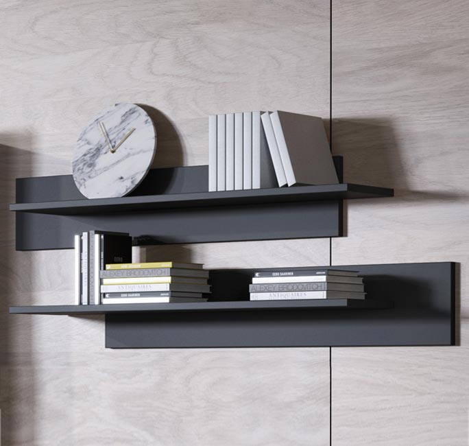 Conjunto de estantes – 100cm x 20cm x 20cm – preto – material não explícito