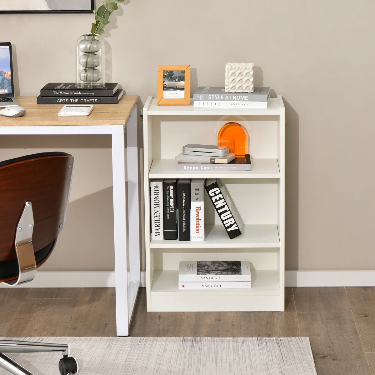 Estante de 3 Níveis – 50 x 30 x 75 cm – Branco – MDF