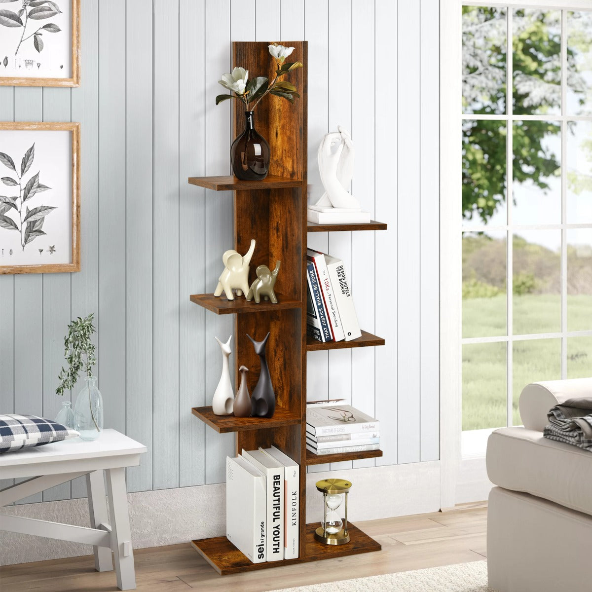 Estante para Livros e Plantas – 8 prateleiras – Café