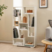 Estante Geométrica Moderna de Madeira – 120 cm – Branco