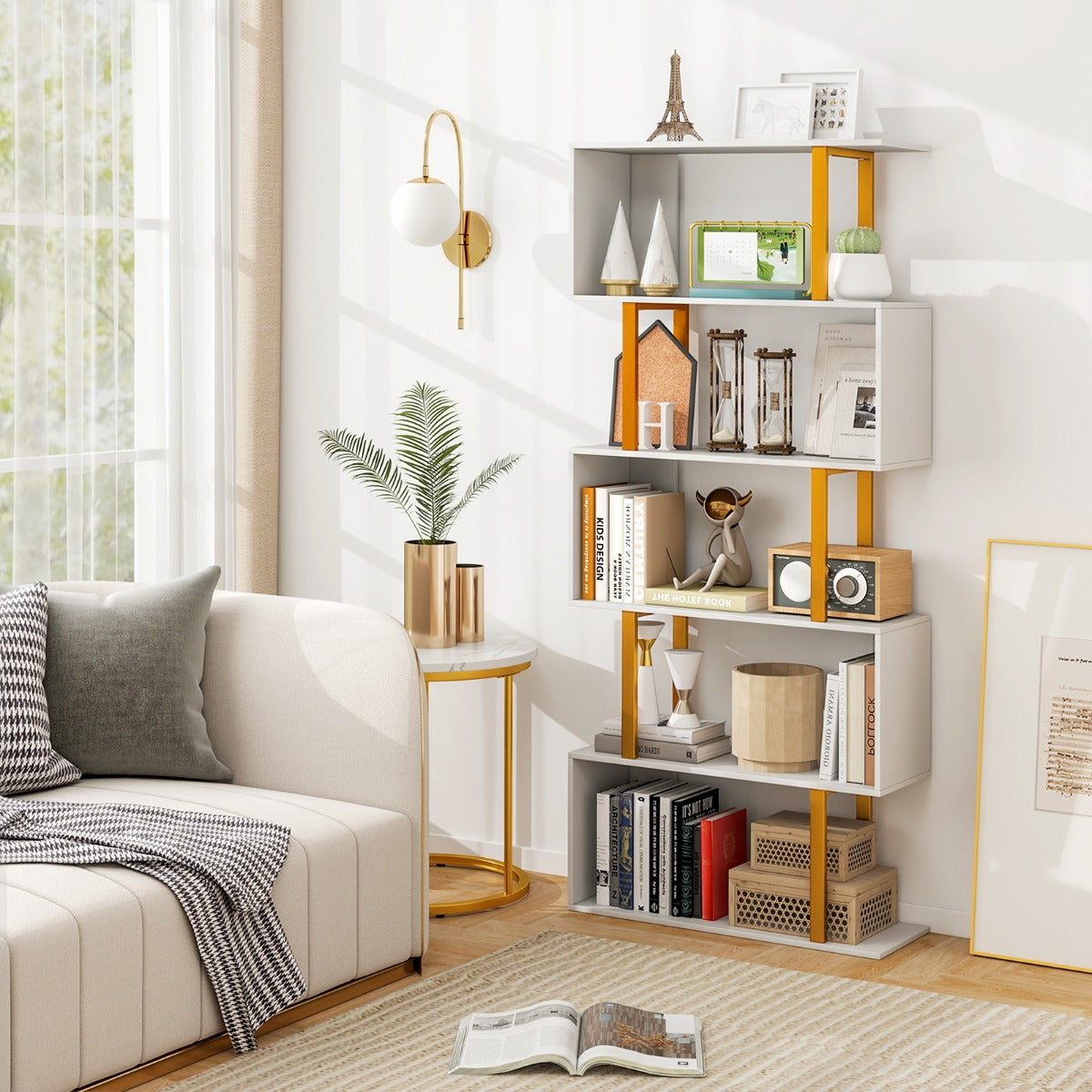 Estante Geométrica – 5 Níveis – Branco – Metal