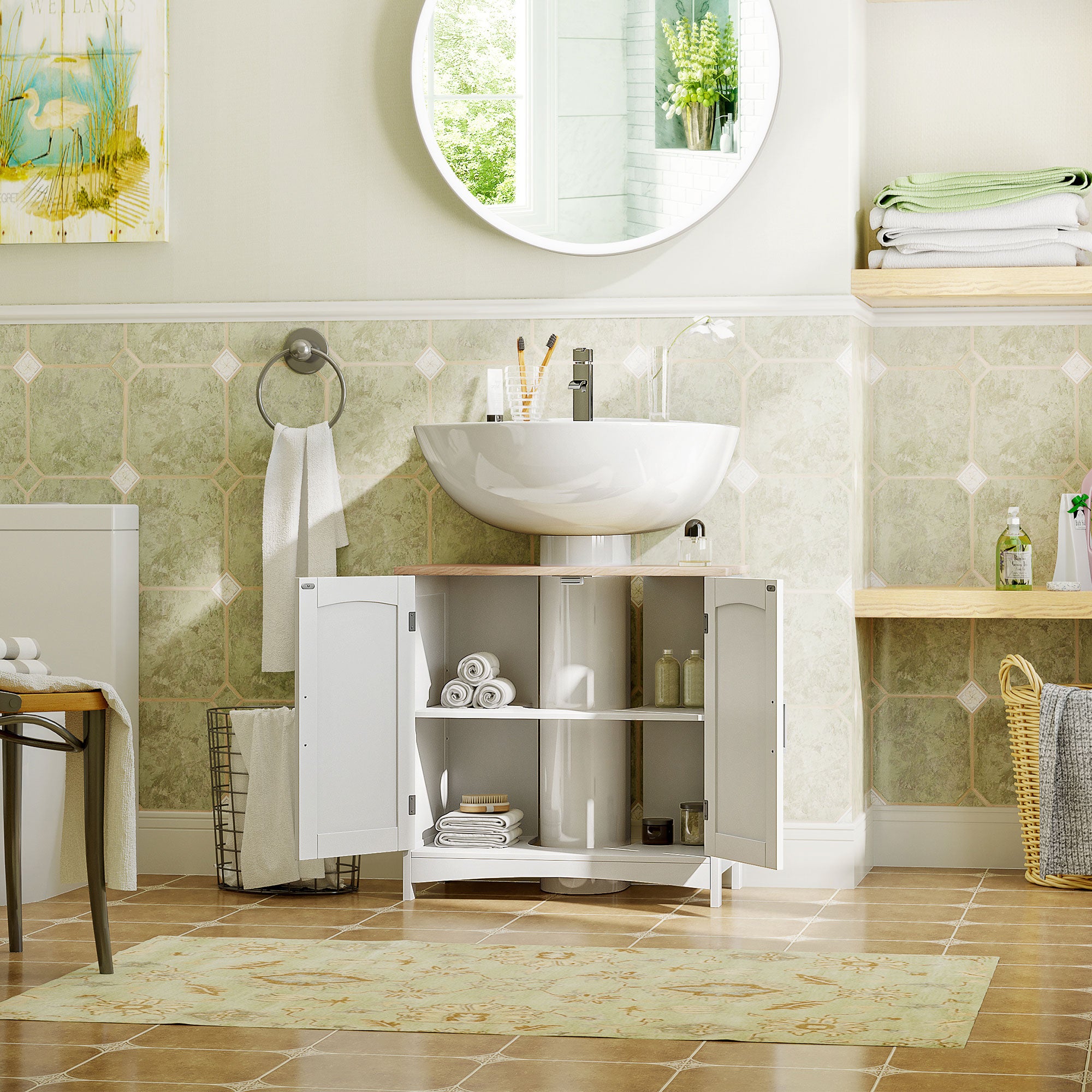 Armário para Casa de Banho – 60x33x60 cm – Branco – MDF