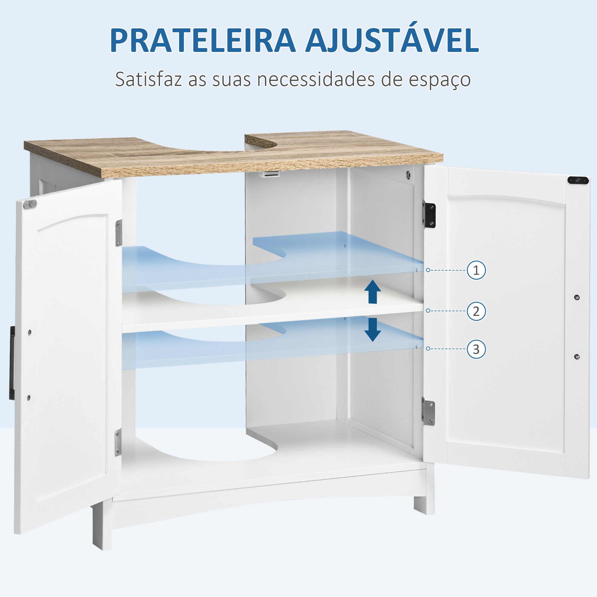 Armário para Casa de Banho – 60x33x60 cm – Branco – MDF