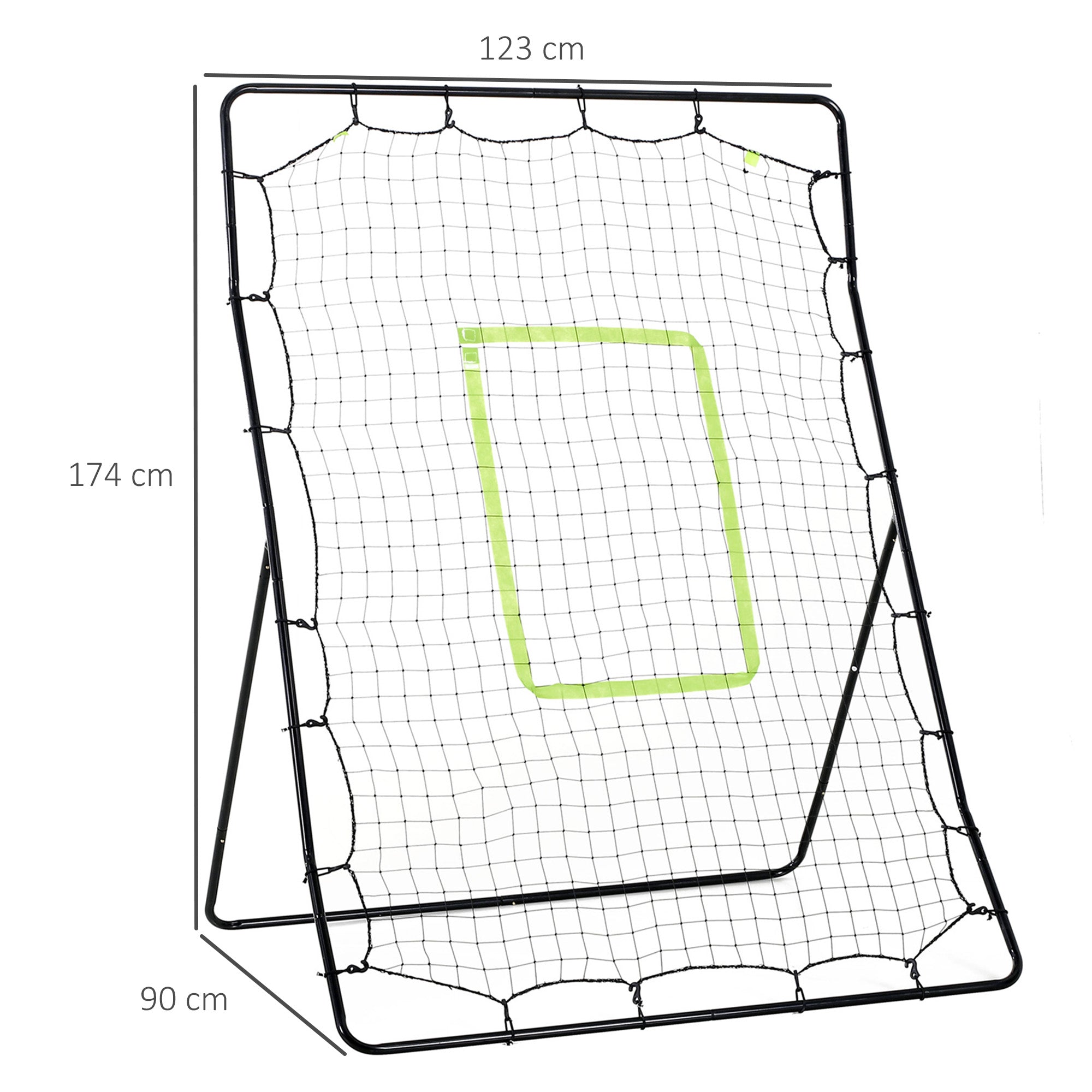 Rede de Treino de Beisebol e Softbol – 123x90x174 cm – Preto – Malha PE e metal