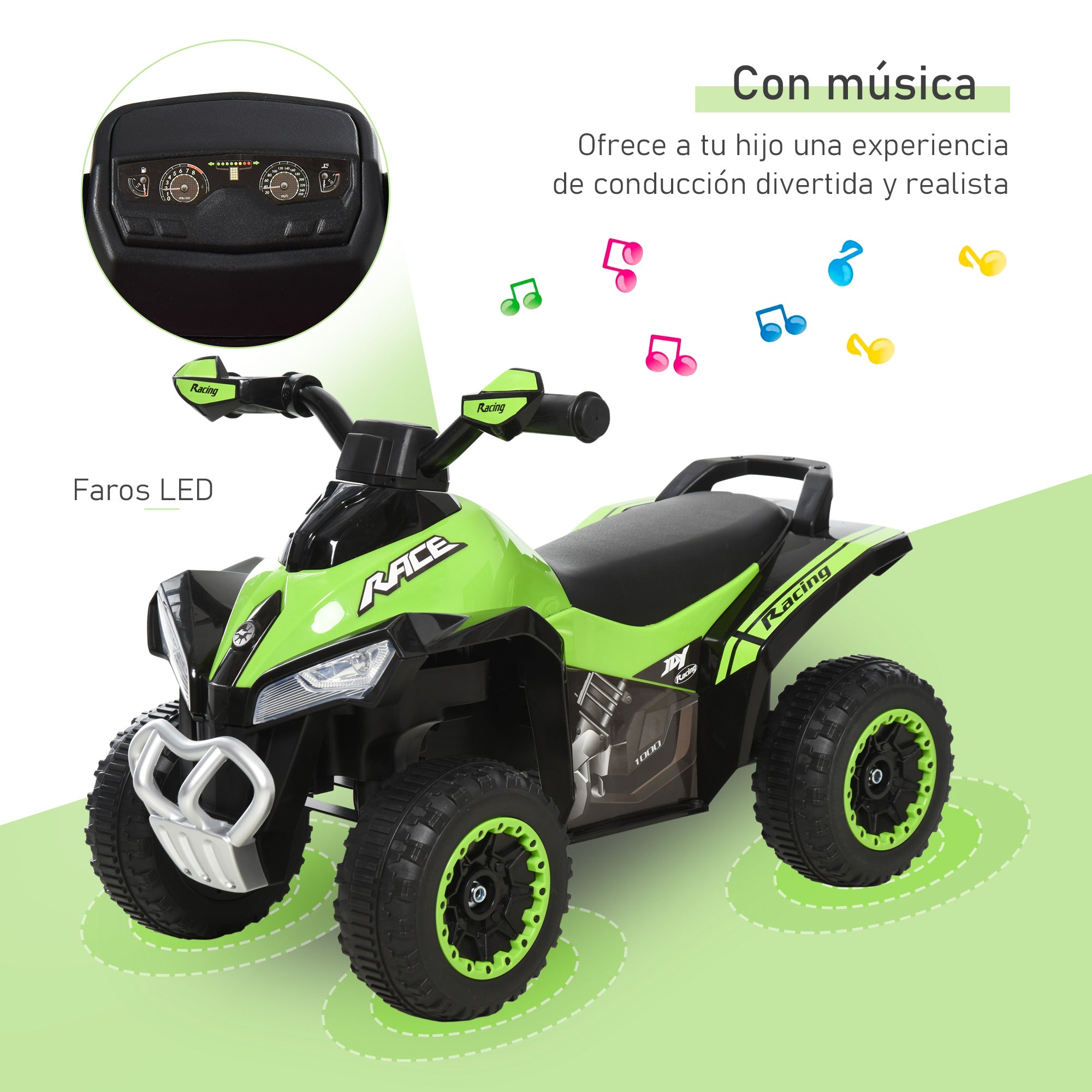 Quadriciclo Infantil 67,5x38x44 cm Verde