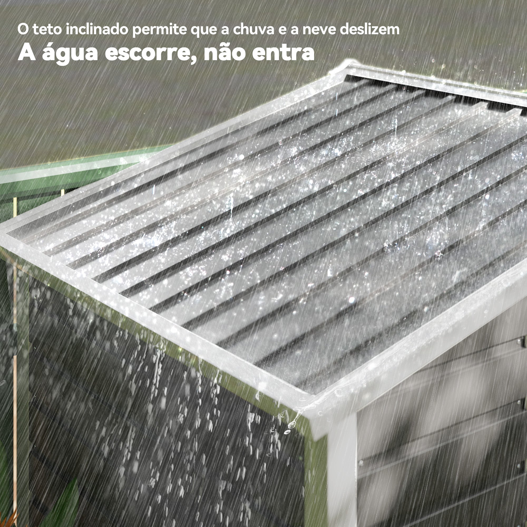 Abrigo de Jardim Cinzento 213x120x166/194 cm - Estrutura em Aço Galvanizado