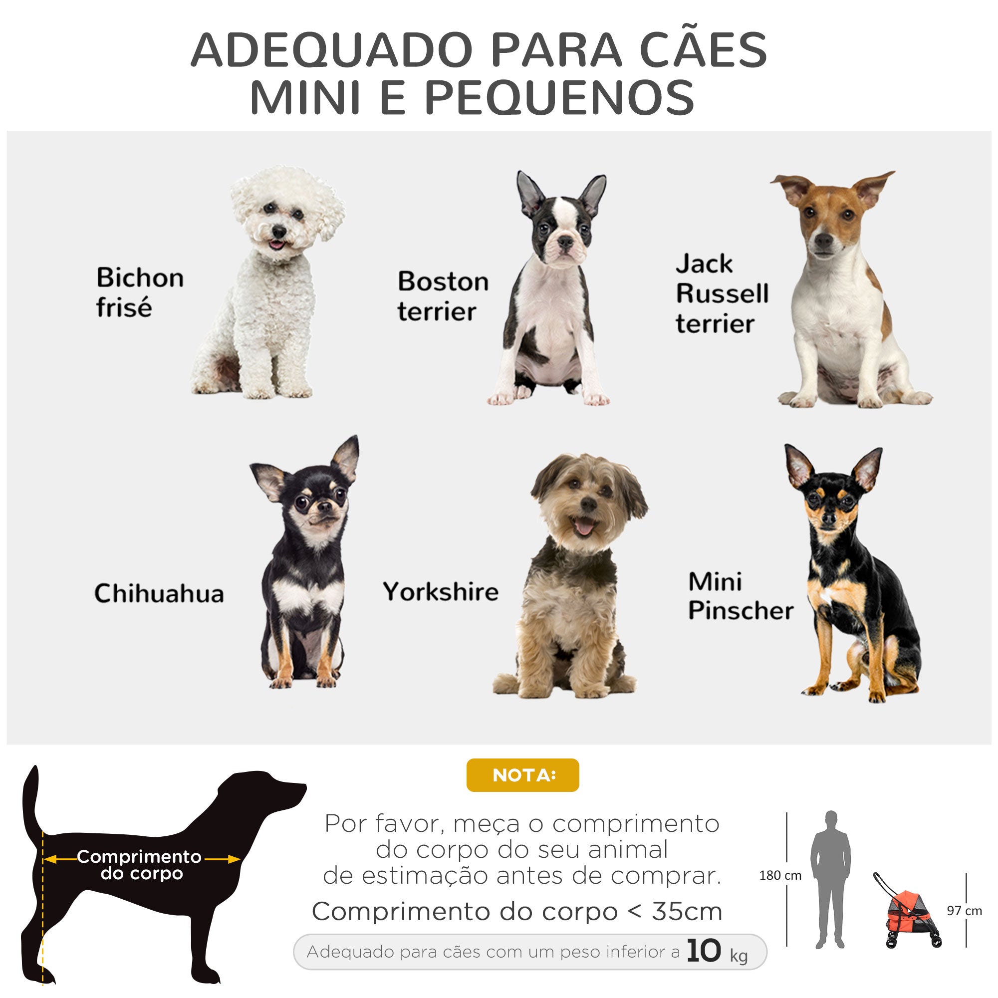 Carrinho para Animais de Estimação Dobrável – 82x47x97cm – Vermelho – Tecido Oxford 600D e Aço