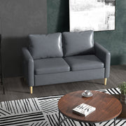Sofá de 2 Lugares – 143x76x83 cm – Cinza – Espuma, microfibra, aço e madeira de faia