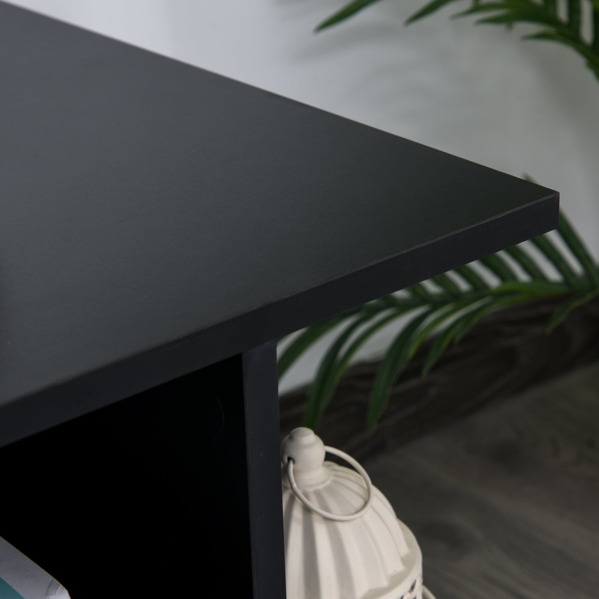 Móvel para TV Preto 80x40x40 cm com Prateleiras e Rodas com Travão