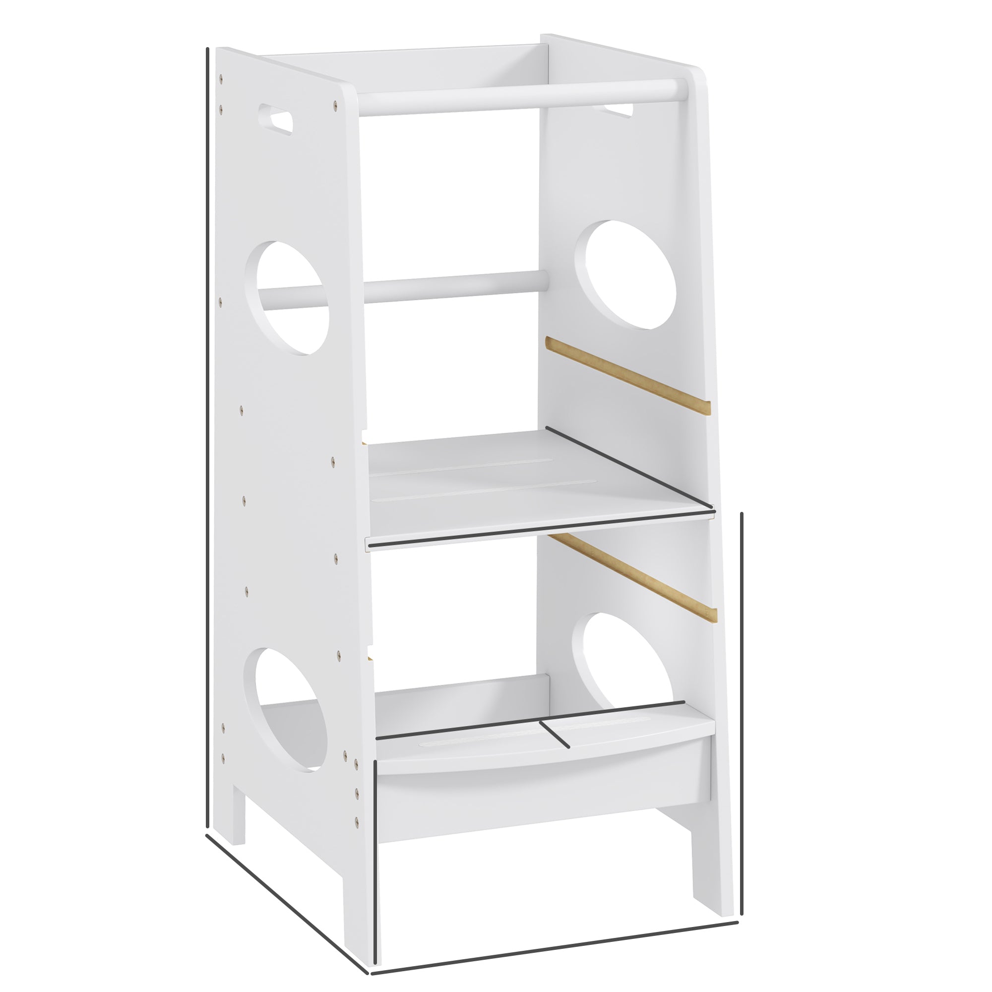 Torre de Aprendizagem Infantil – 40x50x90 cm – Cinza – MDF