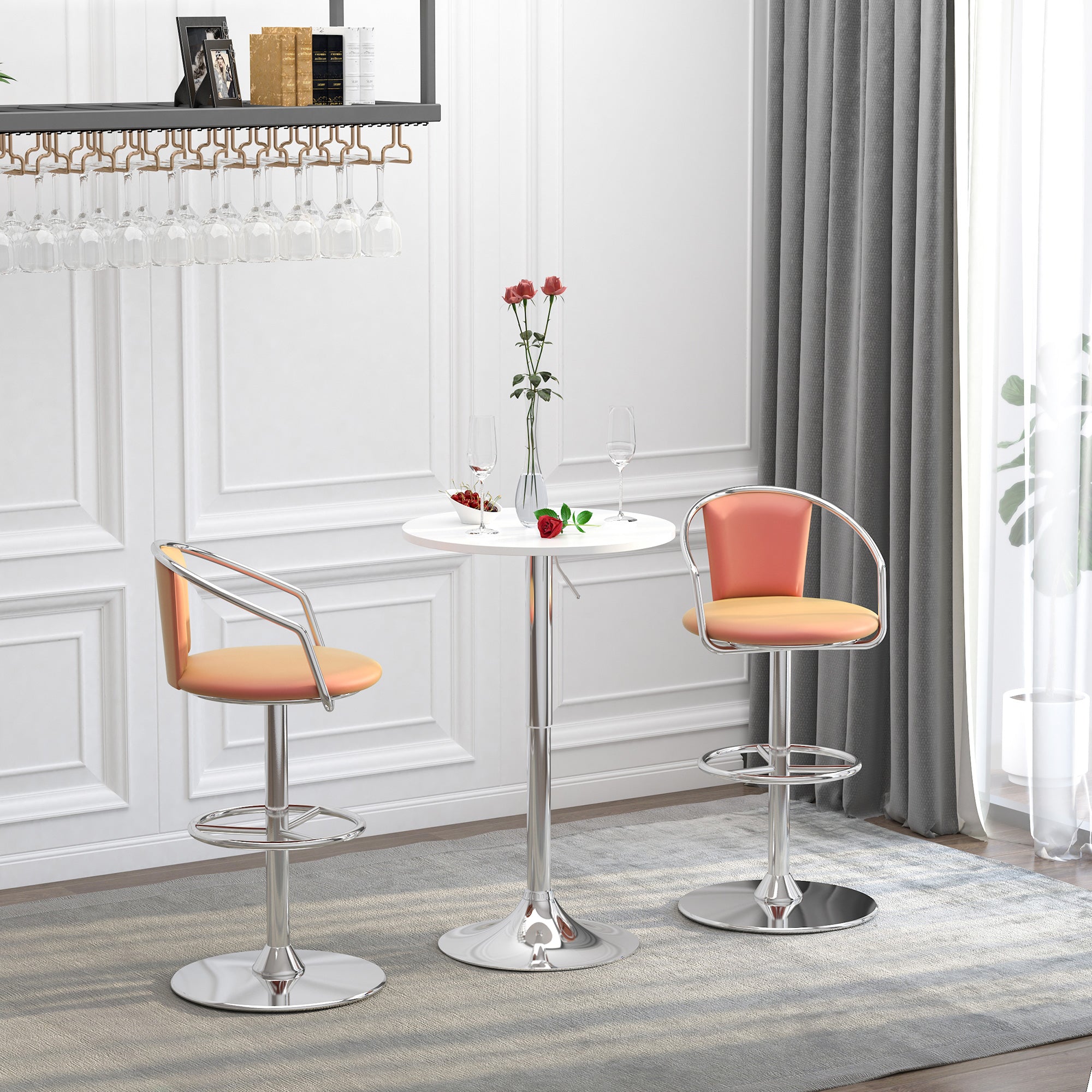 Mesa de Bar Ajustável em Altura Ø60x69-93 cm - White