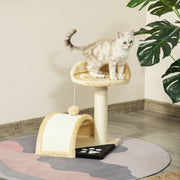 Árvore Arranhador para Gatos de 2 Níveis - Bege 35,5x37x46 cm