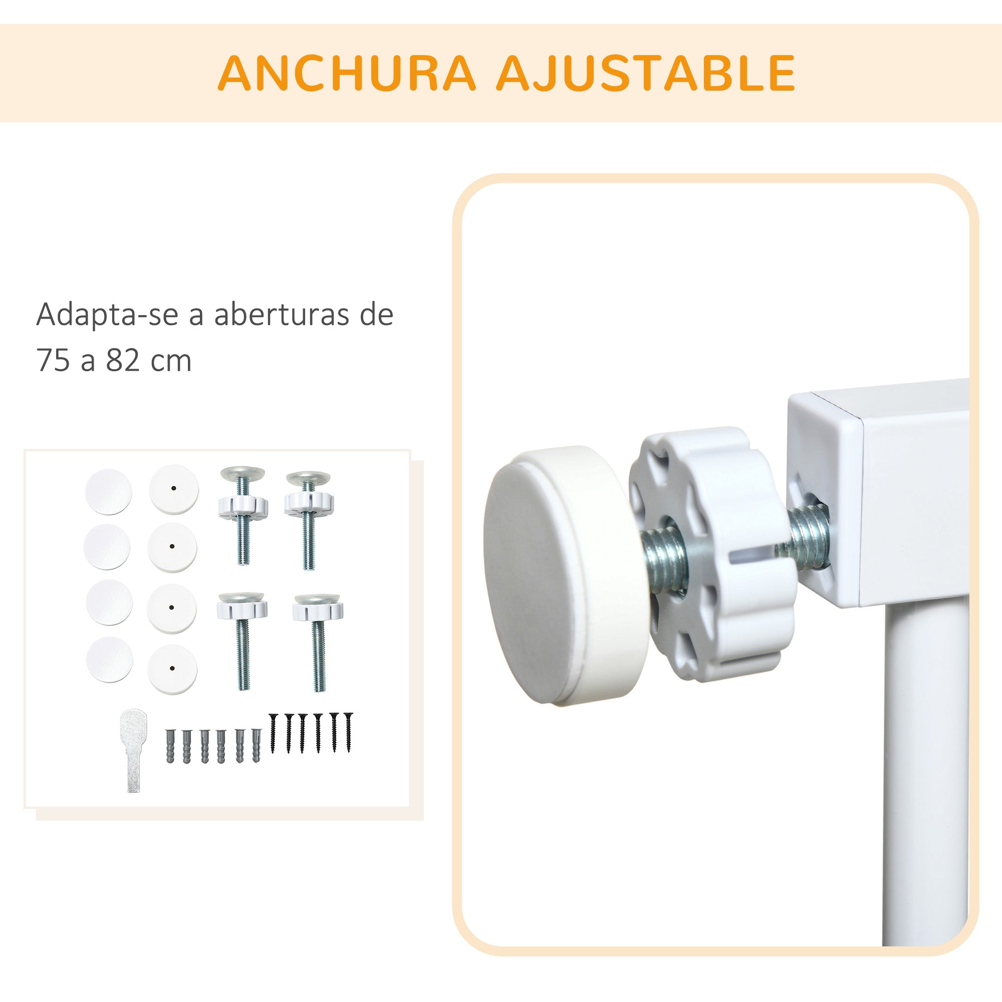 Barreira de Segurança Extensível – 103x76 cm – Branca – Aço/ABS