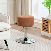 Banco de Bar Giratório Marrom Ø38x52-66 cm Estofado em Veludo