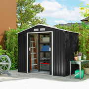 Abrigo de Jardim Metálico 213x130x185 cm - Cinza Escuro
