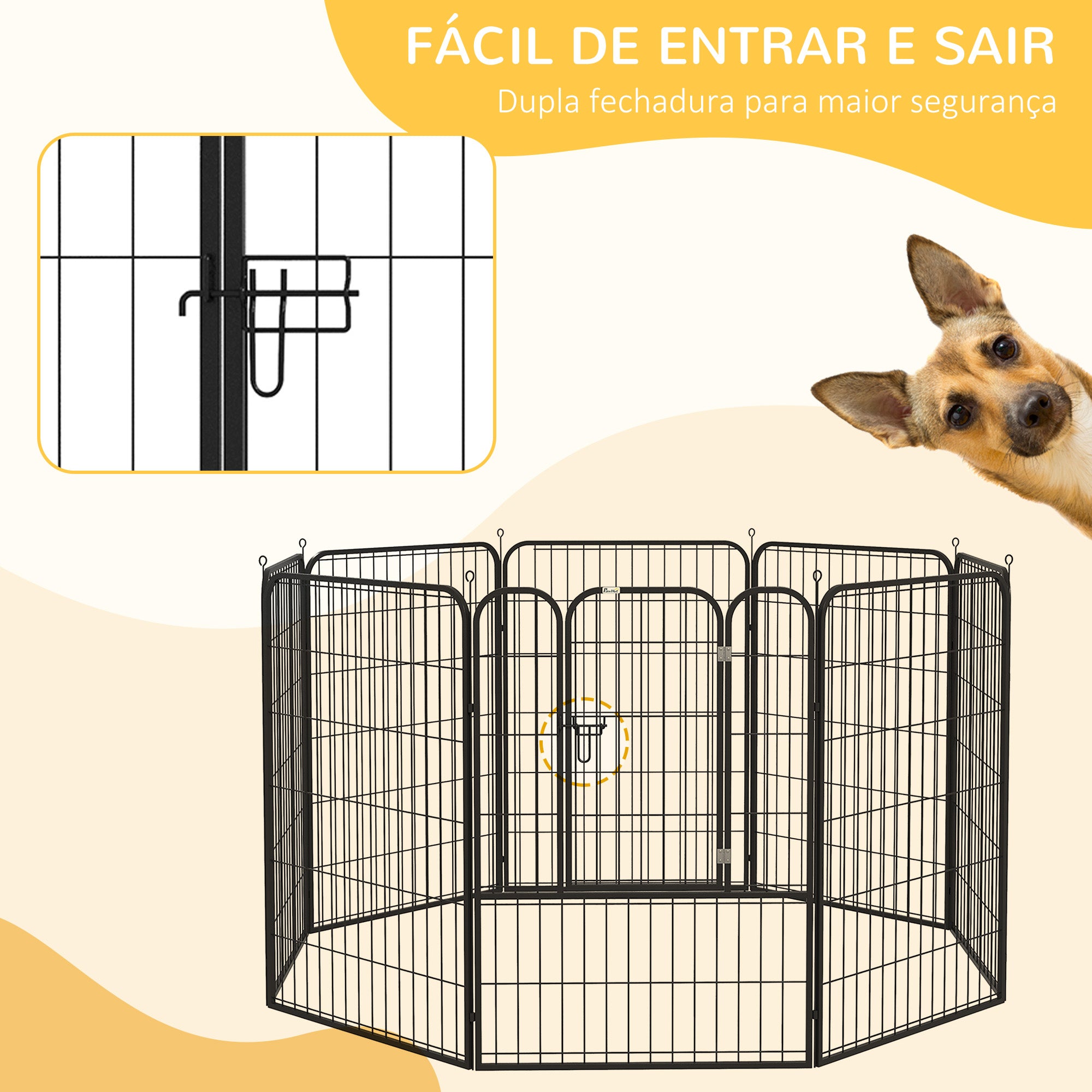 Parque para Animais de Estimação 79x100cm Preto