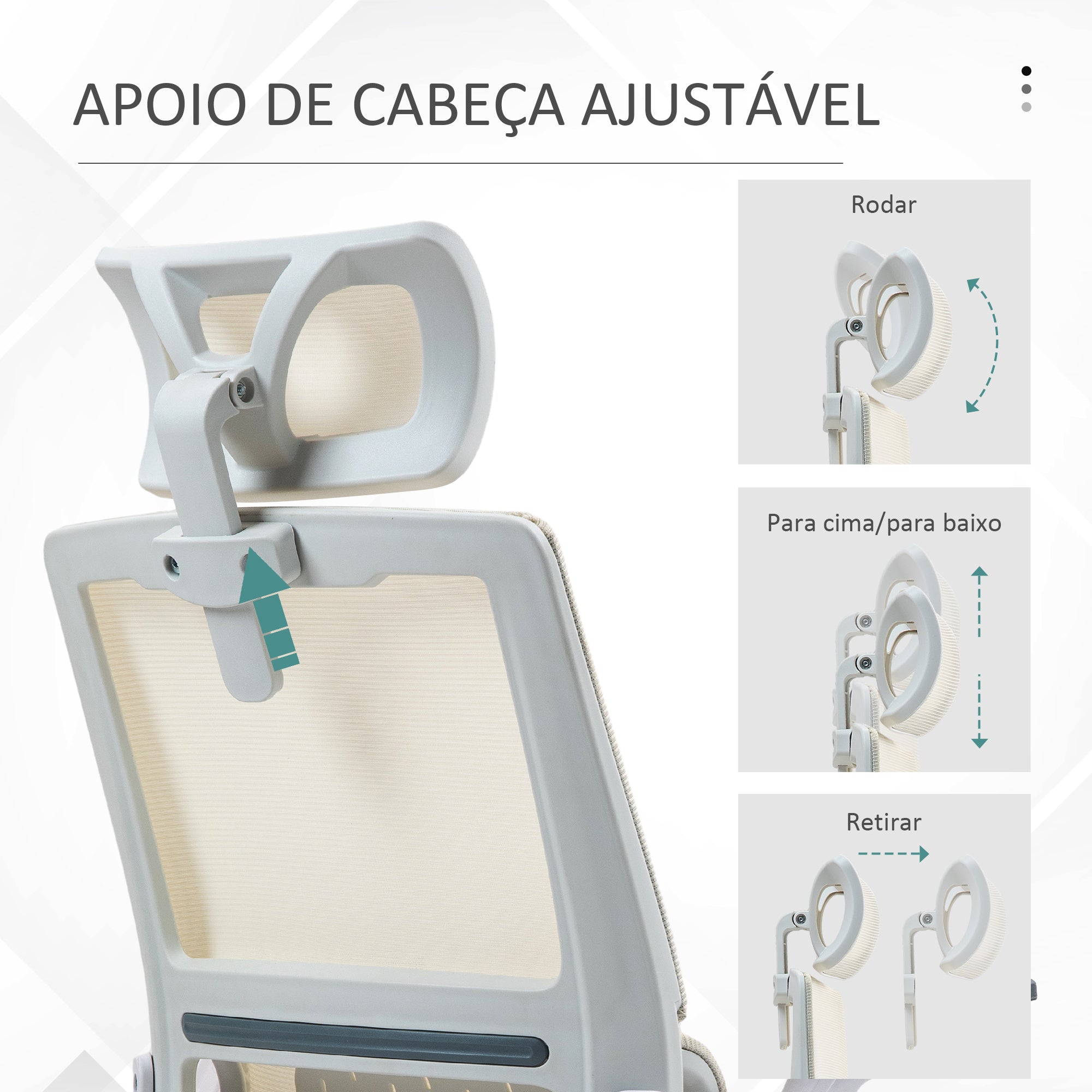 Cadeira de Escritório Giratória Bege 58x61x102-119 cm