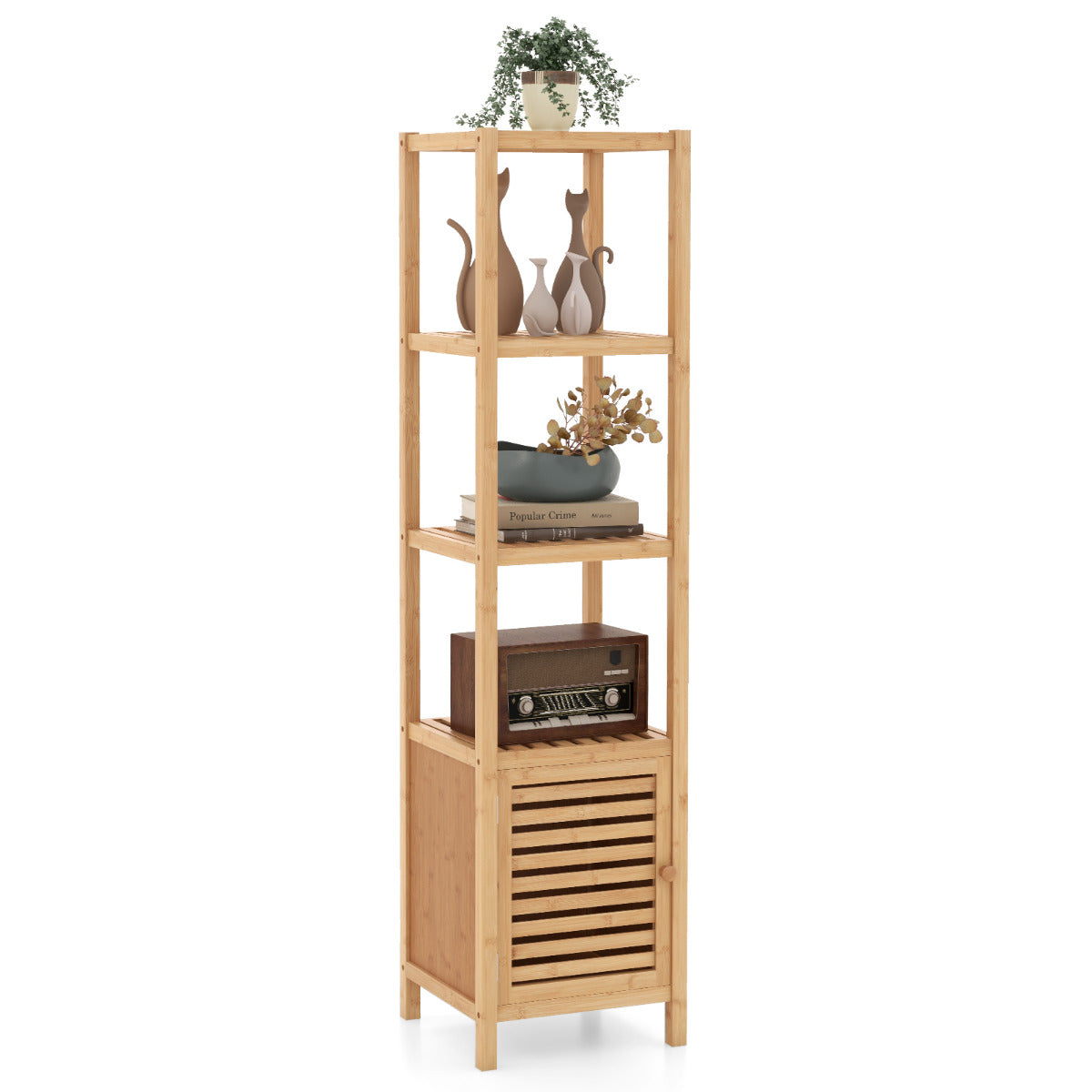 Estante de Armazenamento em Bambu – 140 cm – Natural