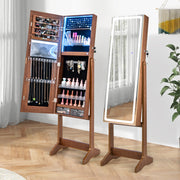 Armário de Joalharia com Espelho Iluminado – Castanho