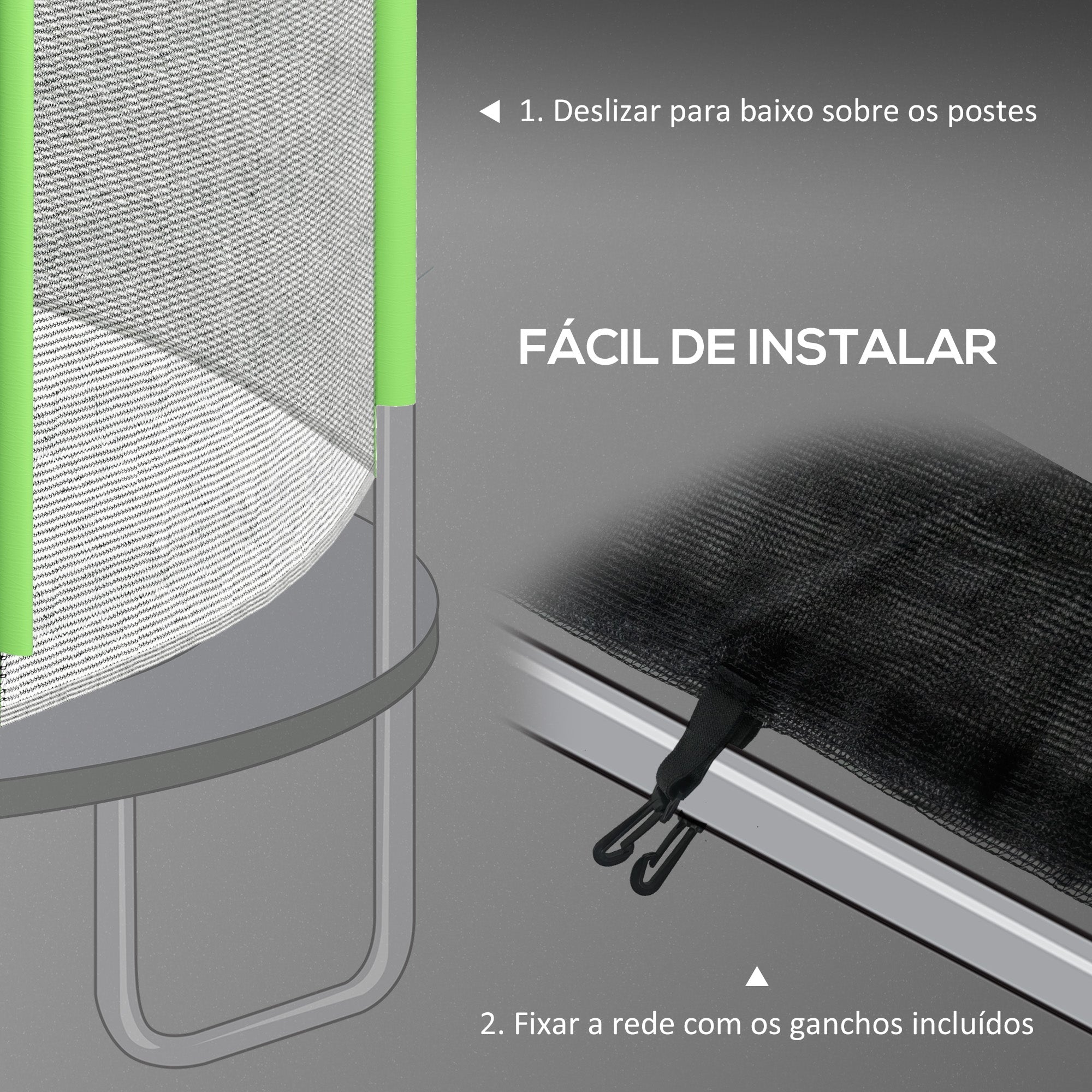 Rede de Segurança para Trampolim Ø305x180 cm Verde