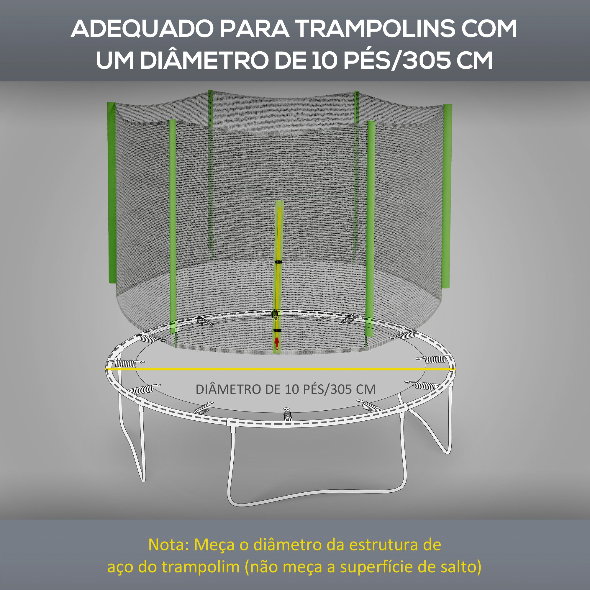 Rede de Segurança para Trampolim Ø305x180 cm Verde
