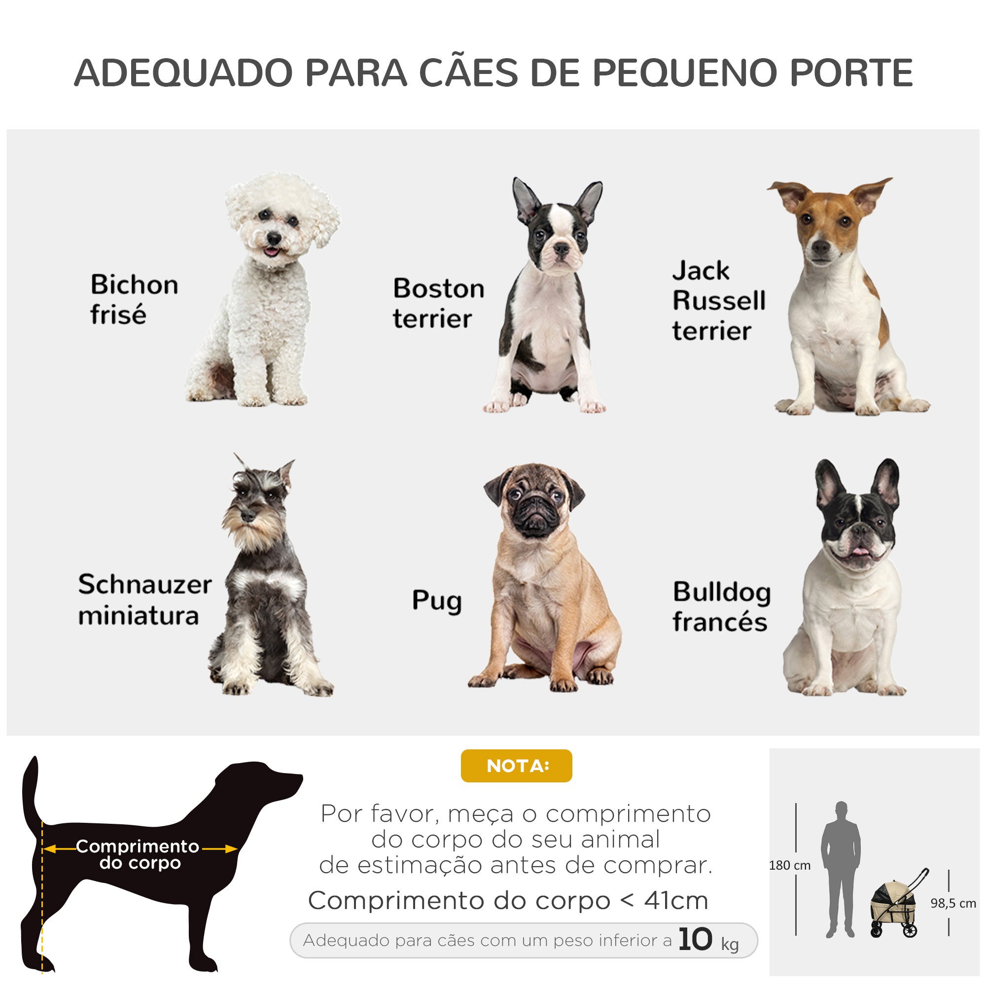 Carrinho para Animais de Estimação 2 em 1 Dobrável 81x68x98,5 cm - Cor Cáqui