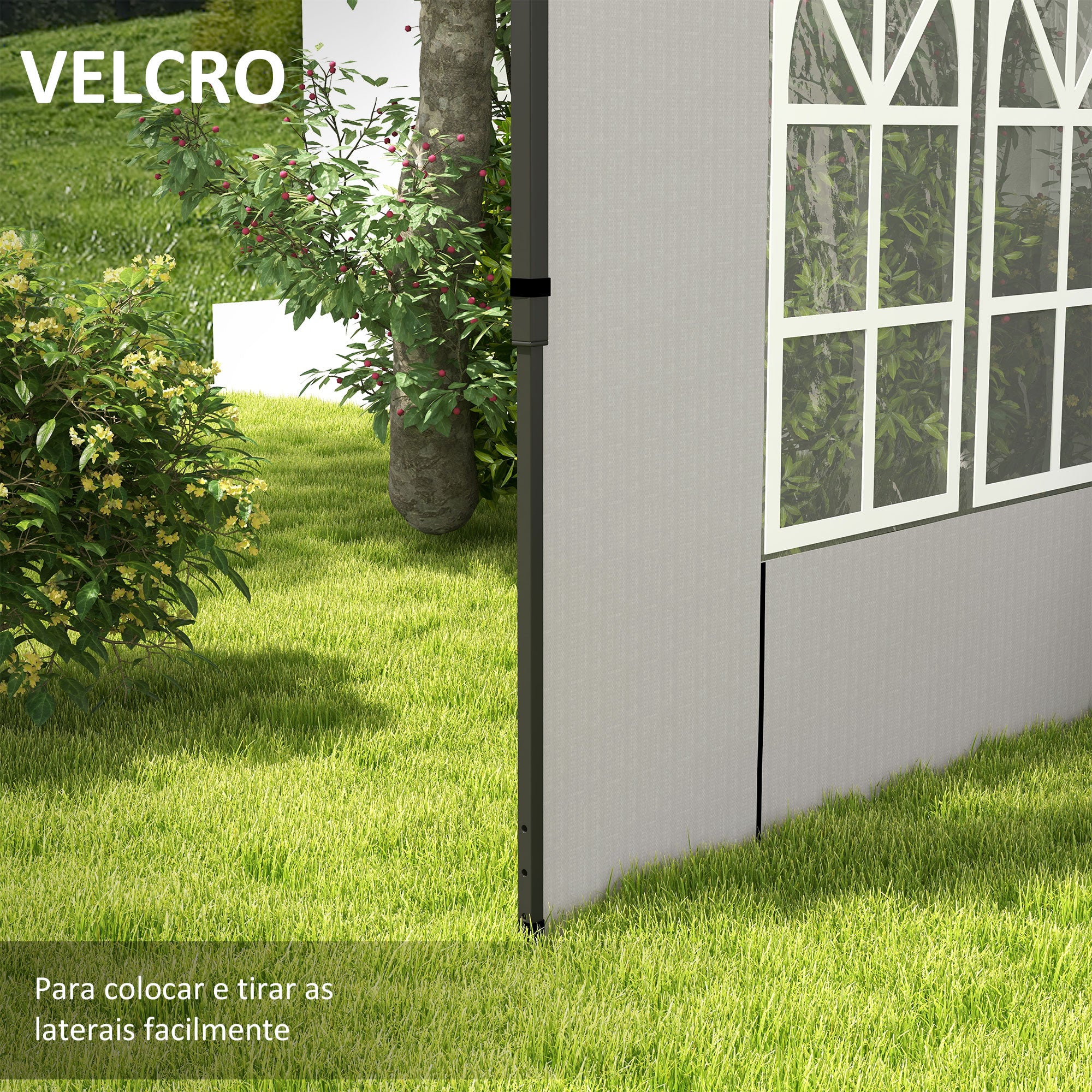 Conjunto de 2 Paredes Laterais para Tendas 3x3m e 3x6m - Branco 293x193cm