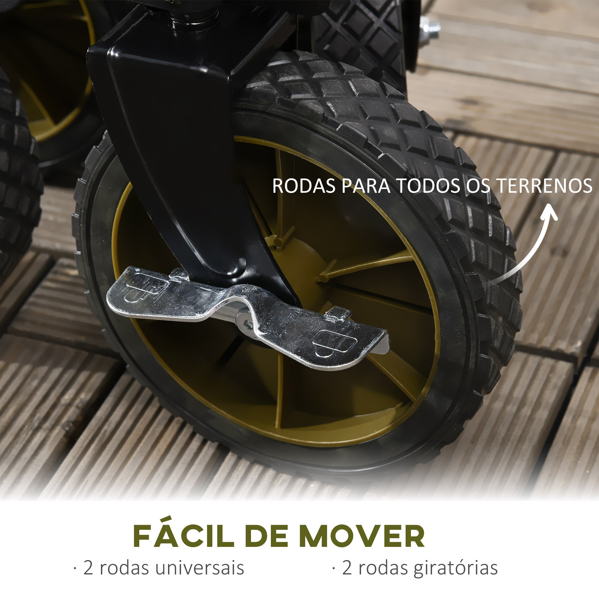 Carrinho Dobrável com Rodas e Bancada – 108x55x93cm – Verde Escuro – Aço e Tecido Oxford