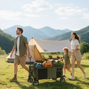 Carrinho Dobrável com Rodas e Bancada – 108x55x93cm – Verde Escuro – Aço e Tecido Oxford