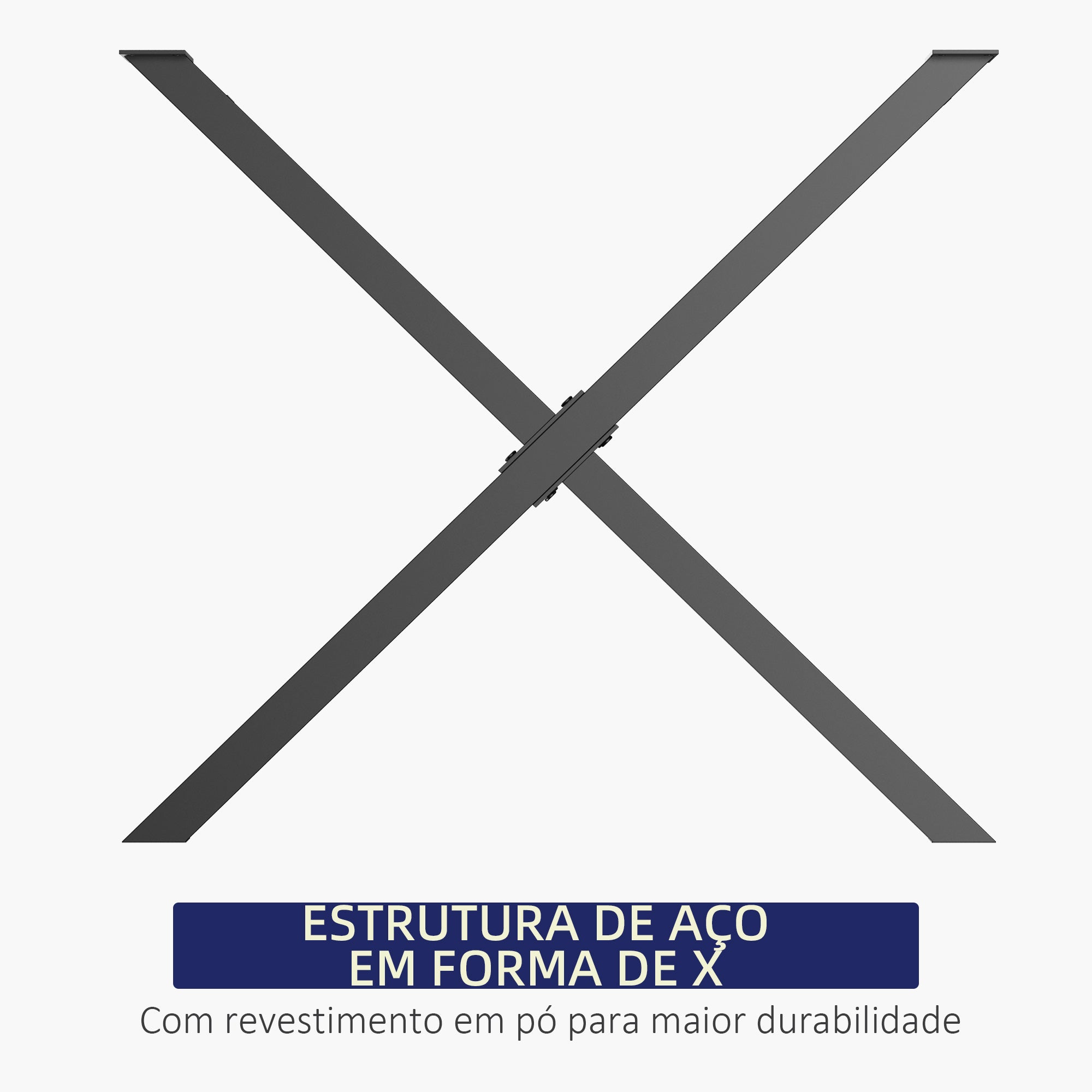 Pés de Mesa em Aço – 80x72 cm – Preto