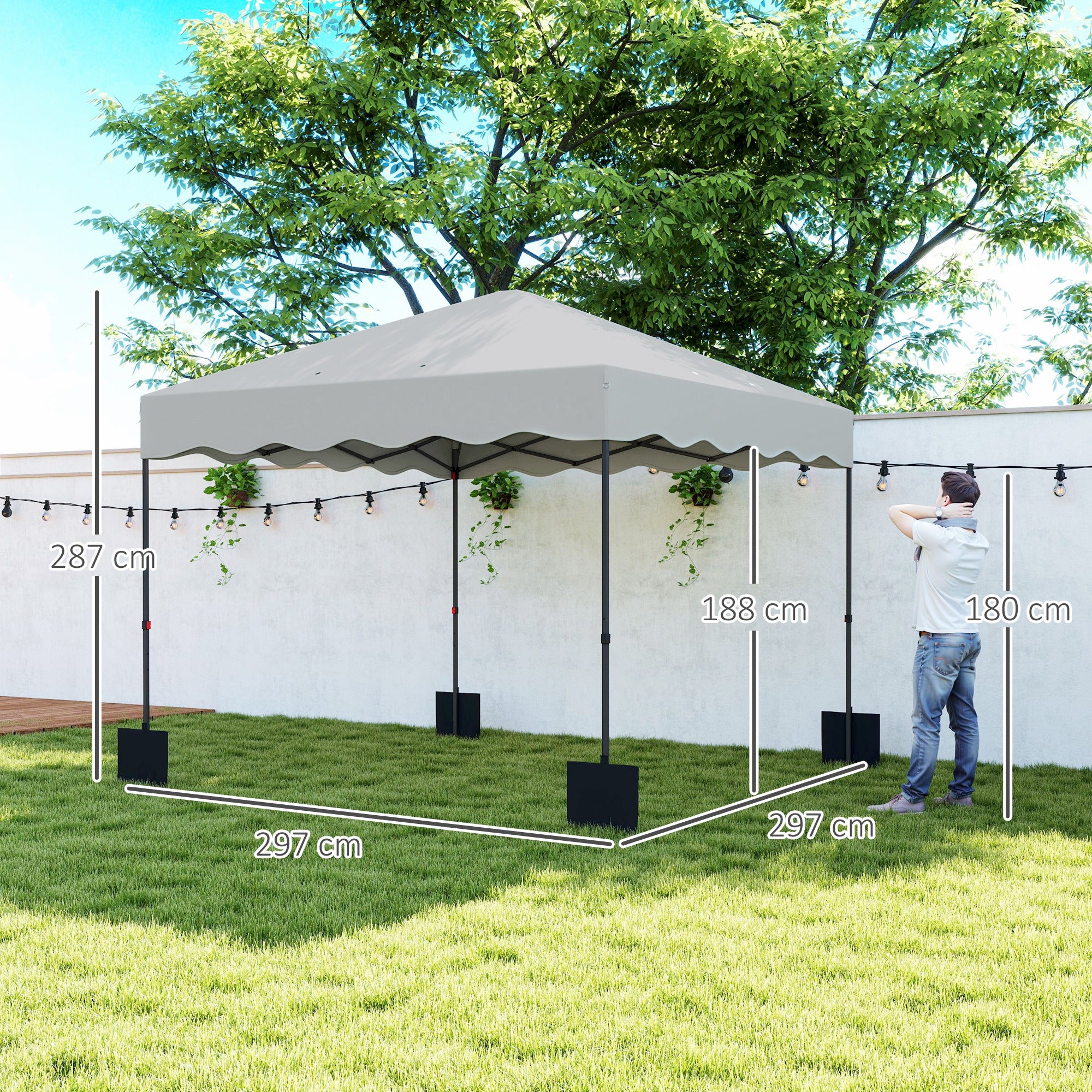 Tenda Dobrável Pop Up 3x3 m Branca - Proteção UV50+ Altura Ajustável