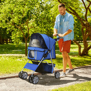 Carrinho de Passeio para Animais de Estimação - 75x45x97cm Azul