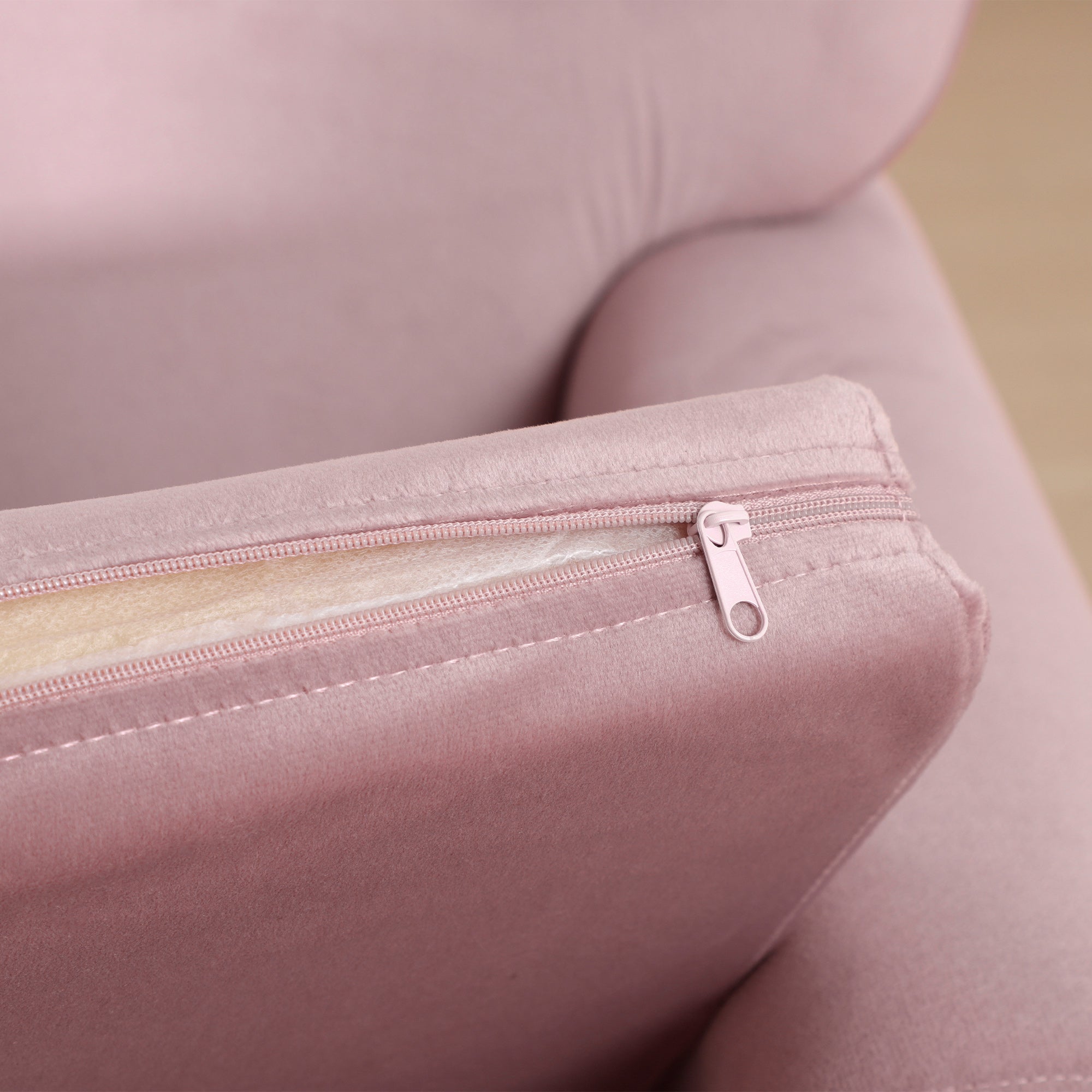 Poltrona Infantil Mini Sofá – 50x42x58 cm – Rosa – Veludo