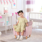 Poltrona Infantil Mini Sofá – 50x42x58 cm – Rosa – Veludo