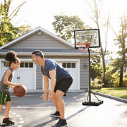 Tabela de Basquetebol Ajustável em Altura 86x165x350 cm - Cor Preto