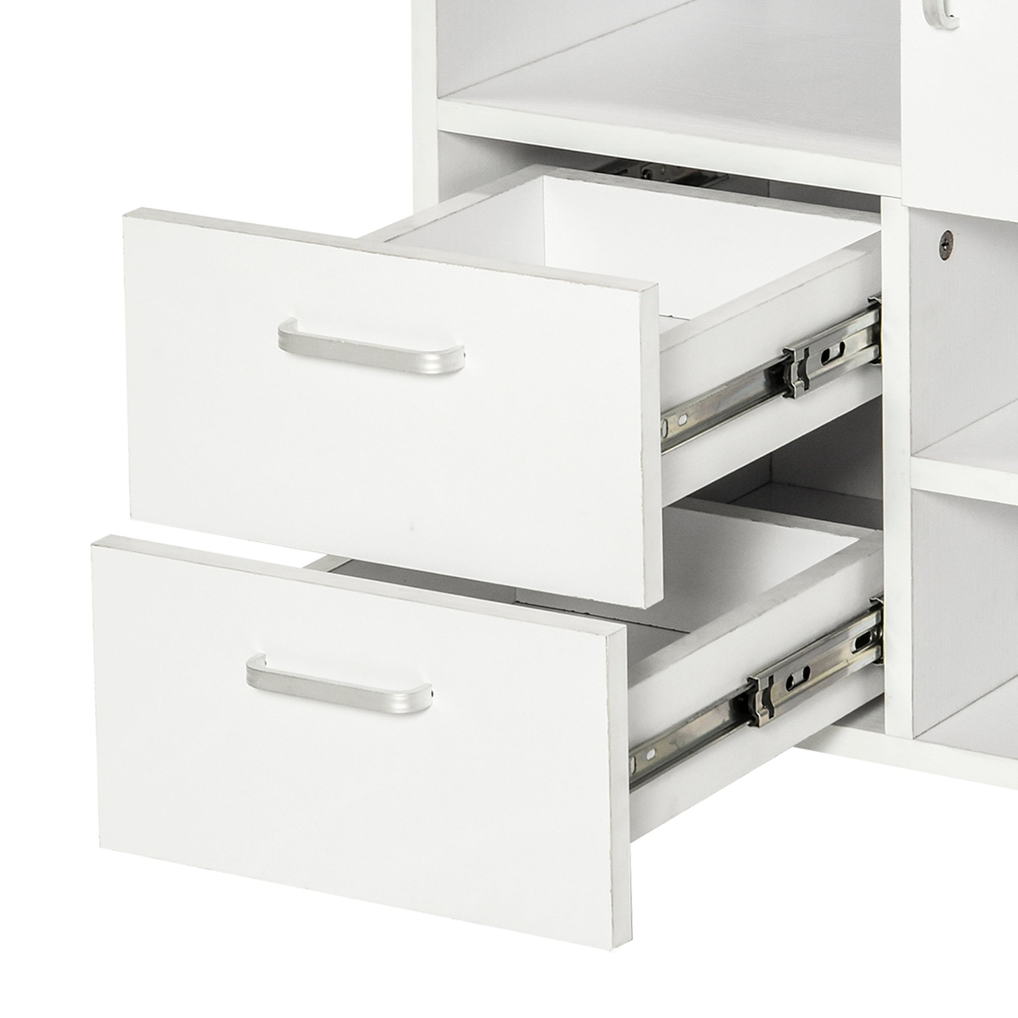 Móvel Auxiliar de Escritório com Gavetas e Rodas 60x65x35 cm - Blanco