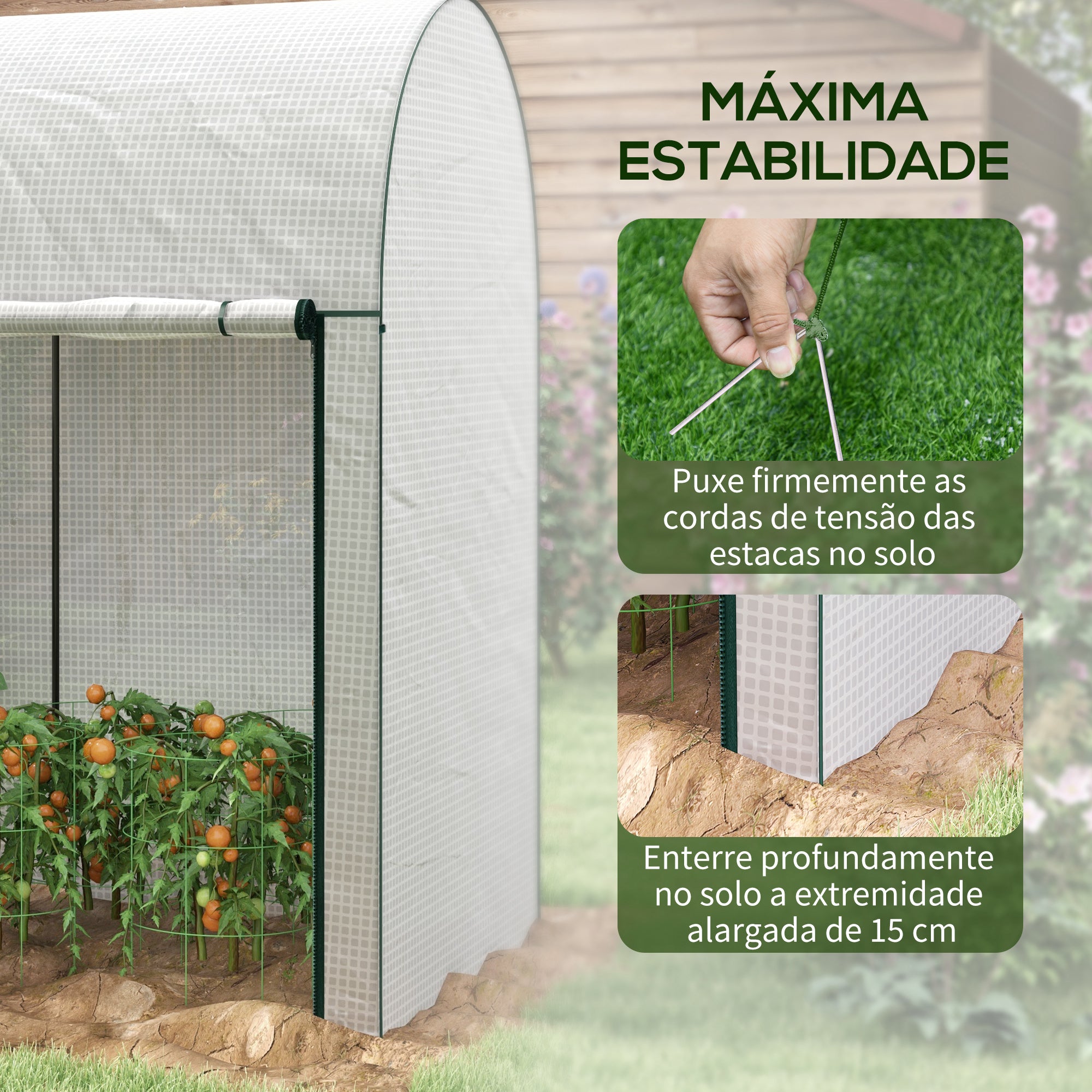 Estufa de Jardim – 200x100x178 cm – Branco – Aço e Polietileno