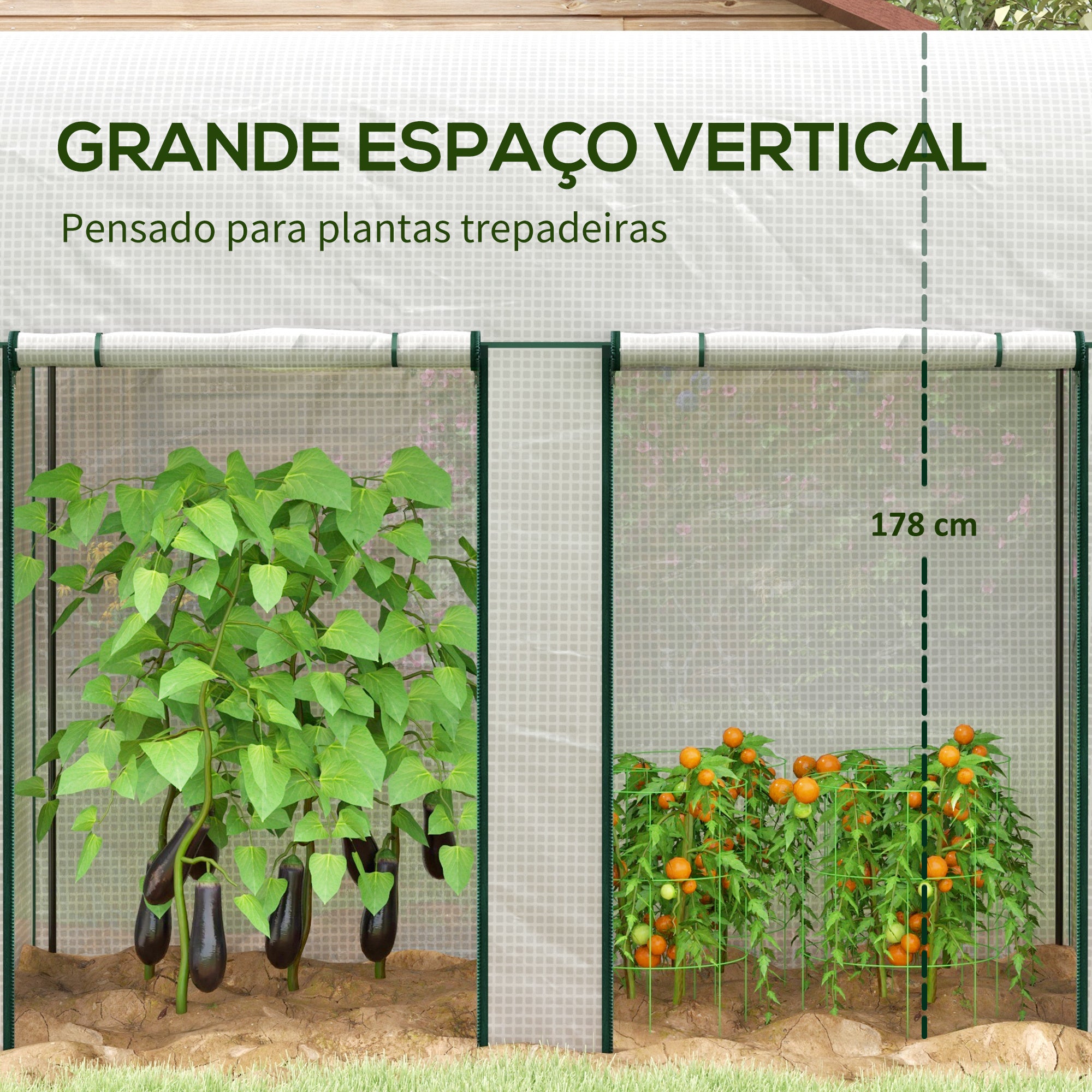 Estufa de Jardim – 200x100x178 cm – Branco – Aço e Polietileno