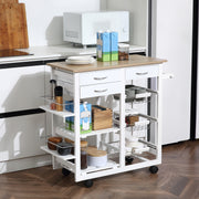 Carrinho de Cozinha Multifuncional Branco 92x37x82 cm