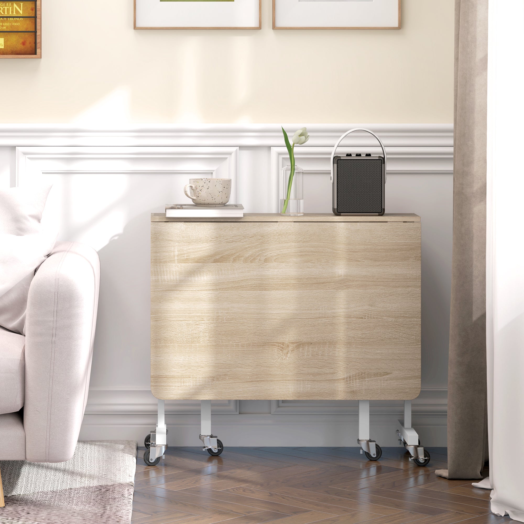 Mesa Dobrável de Cozinha 120x80x73 cm Cor de Madeira Natural