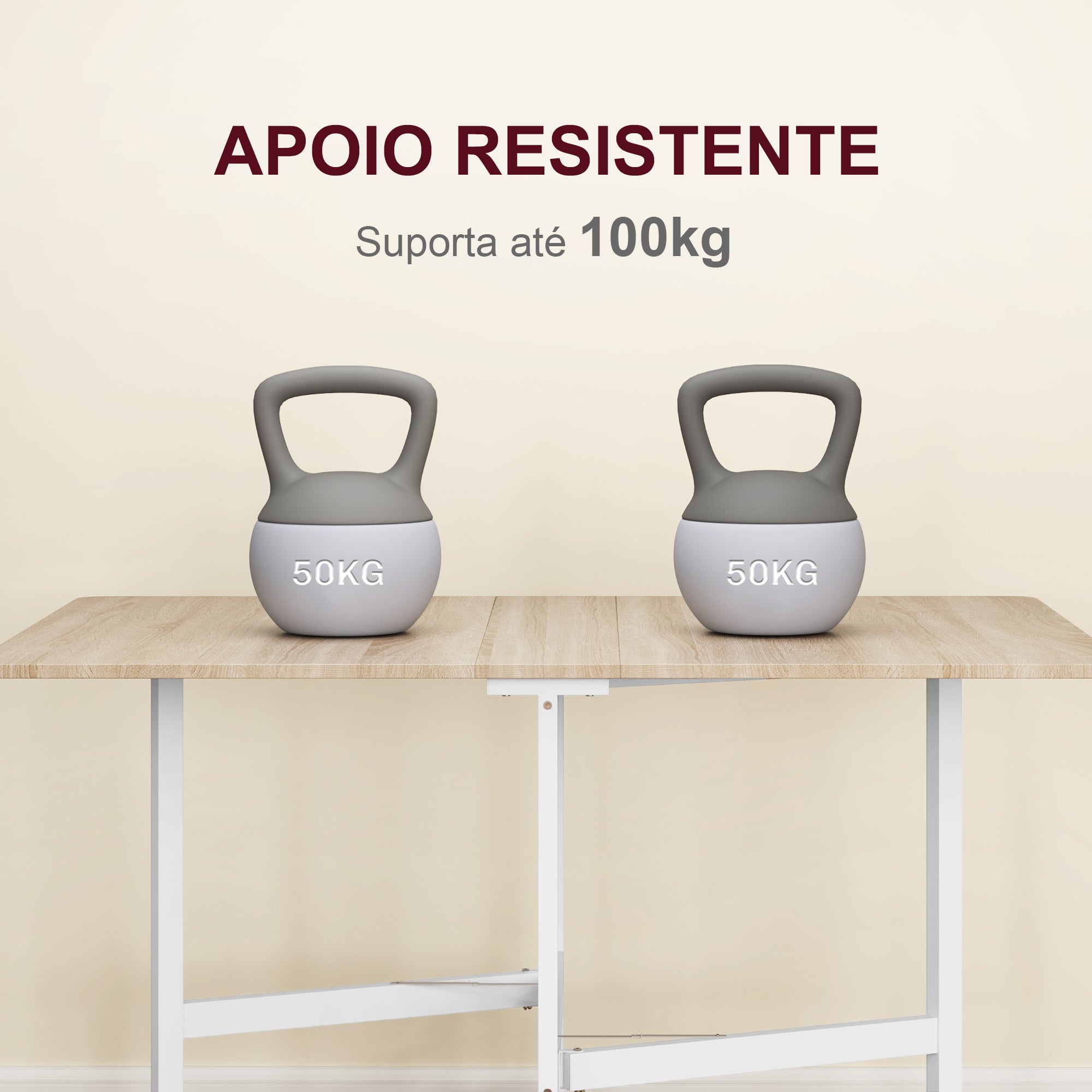 Mesa Dobrável de Cozinha 120x80x73 cm Cor de Madeira Natural